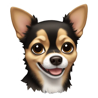 chihuahua with black and brown fur smiling sticker