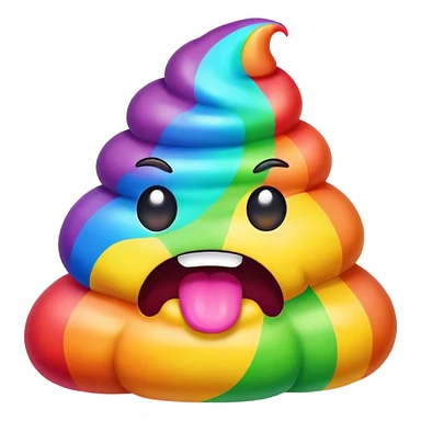 a rainbow poop emoji monster sticker