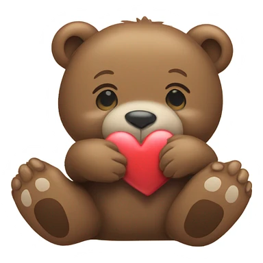 Bear holding heart sticker