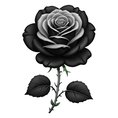 emo black rose with a chain sticker