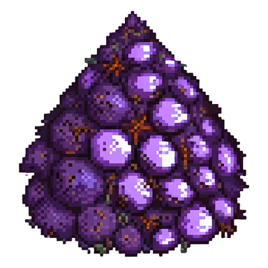 stylized heap of purple spice, glowing slightly, referencing Dune sticker