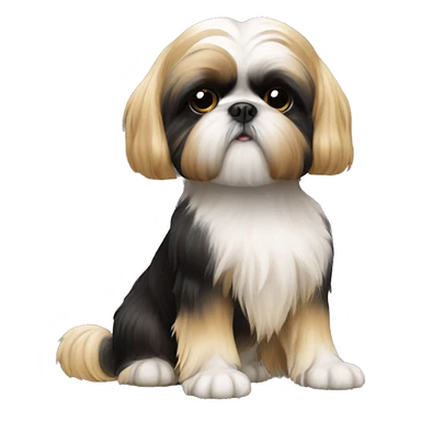 Gold and black shih tzu sticker