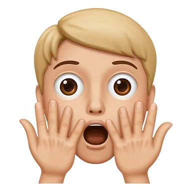 Shocked hands over mouth sticker