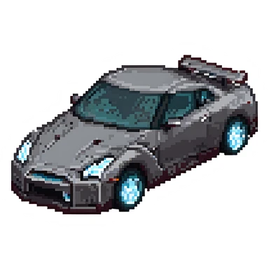 blocky Minecraft Nissan GTR sports car sticker