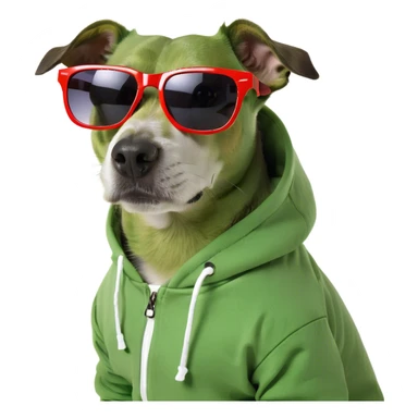 Dog wearing hoodie sticker