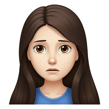 Very long hair Brunette with white skin worried  sticker