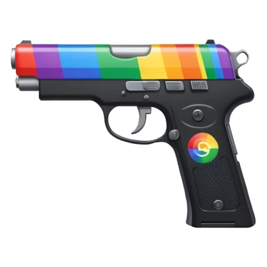 gay flag with a gun sticker