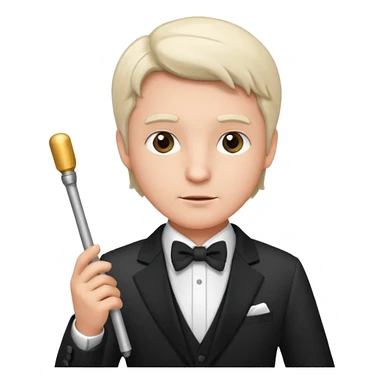 Orchestra conductor baton white sticker