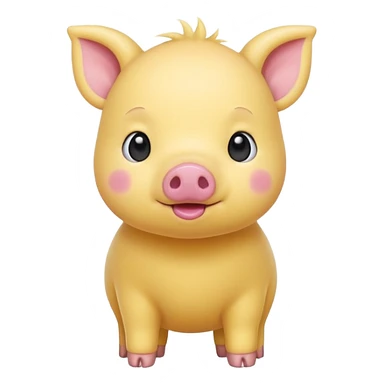 yellow baby pig sticker