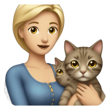 women with cat sticker
