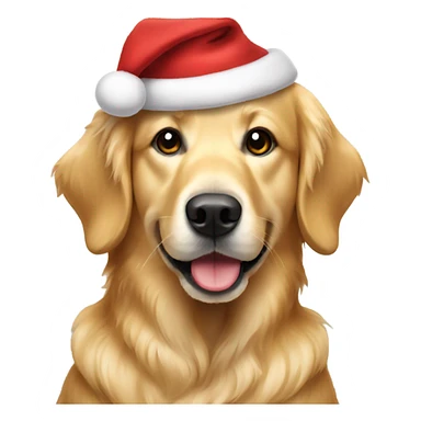 Golden retriever dressed up like Santa sticker