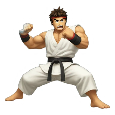 ryu performing hadoken sticker