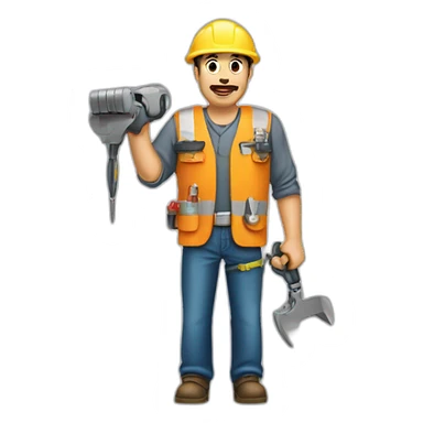 hombre mecánico con herramientas sticker