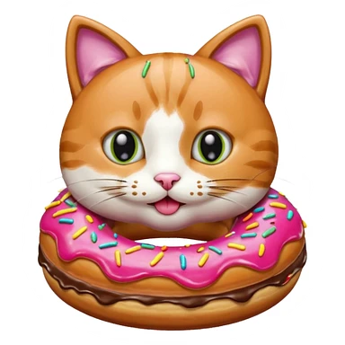 Un gato comiendo una dona sticker