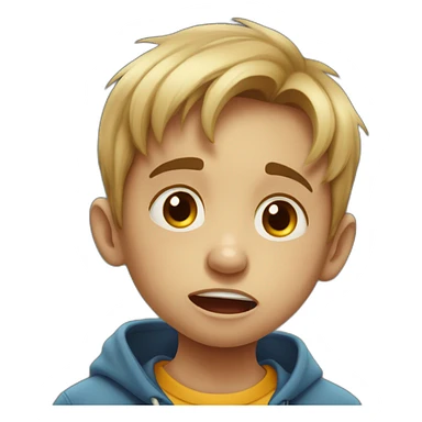 Caricatura de niño llorando de emoción  con lágrimas  sticker