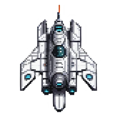 futuristic space cruiser, top-down view sticker