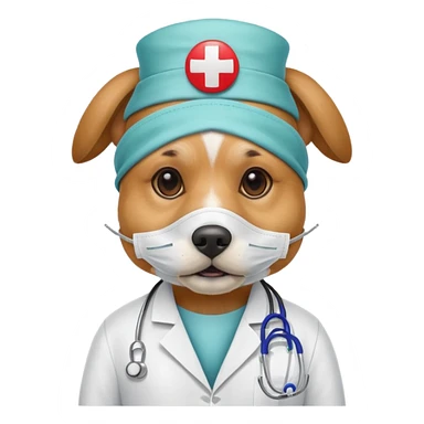 doctor dog Wearing Medical Mask sticker