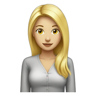 blonde girl workaholic  sticker