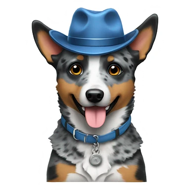 blue heeler wearing a hat sticker