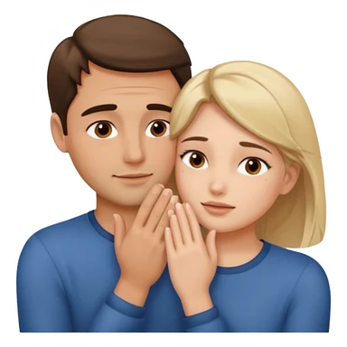 only one Girl touching his face with his own both hand, and smoothly rubbing the face sticker