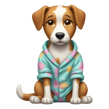dog wearing pajamas  sticker