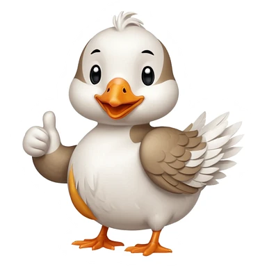 a chibi style goose character giving a thumbs up sticker