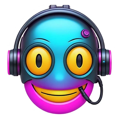 happy smiley in a cyberpunk style sticker