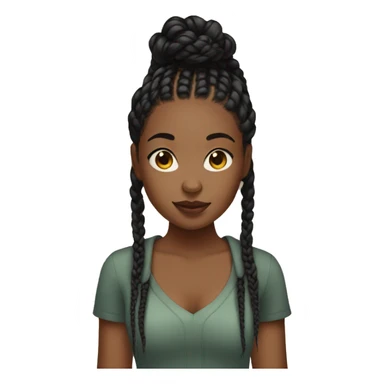 Black girl with box braids sticker