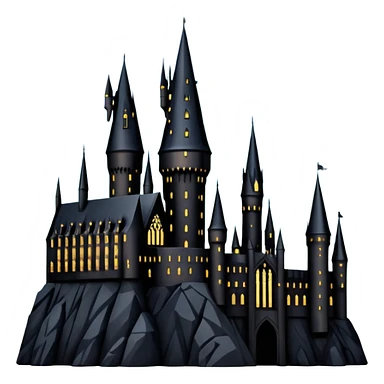 hogwarts castle on a starry night silhouette  sticker