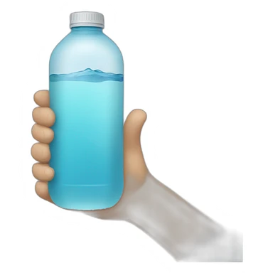 hand holding a water bottle sticker