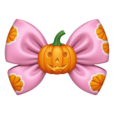 pastel pink orange bow with pumpkin pastel pink orange bow with pumpkin printprint sticker
