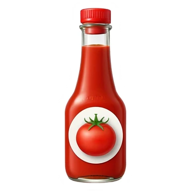 Ketchup in bottle with tomato on sticker sticker