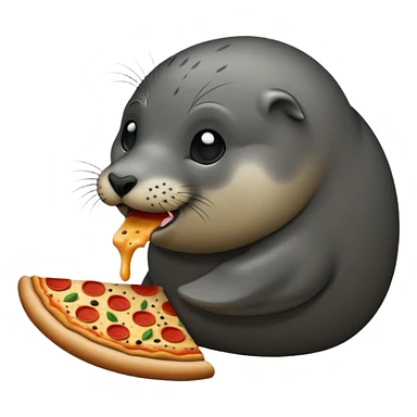 Seal eating pizza sticker