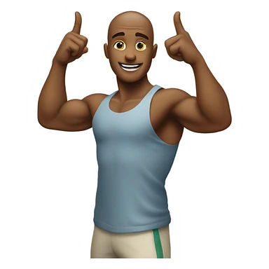 Gym goer holding their pointer finger up in the air sticker