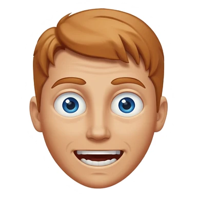 white man with caramel hair and blue eyes whos very scary but so so happy! sticker