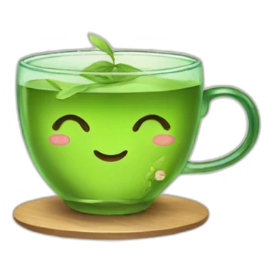 green tea kawaii sticker