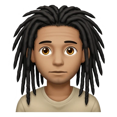 light brown man with black dreads and brown eyes sticker