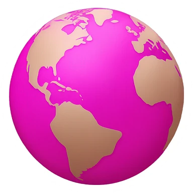 Hot pink earth globe sticker