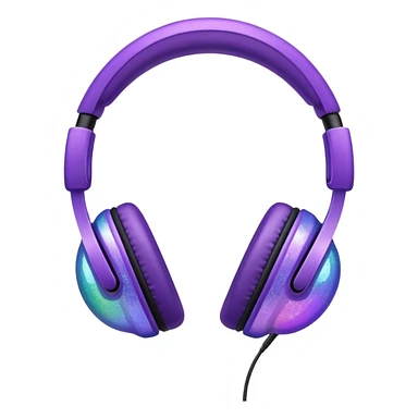 glitter purple headset sticker
