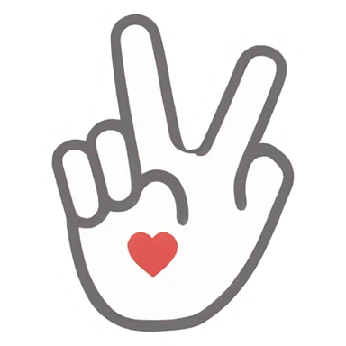 index and thumb creating finger heart korean sticker