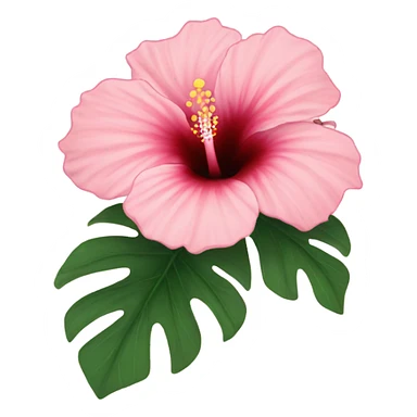 blush pink hibiscus flower sticker