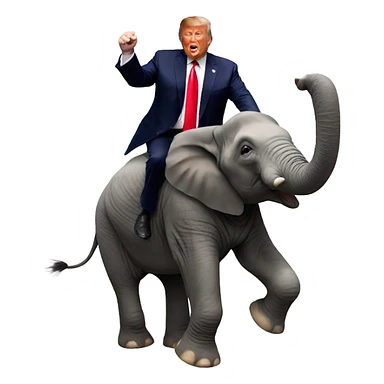 Donald trump riding a animal sticker