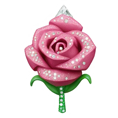 plastic rosebud covered in diamonds sticker