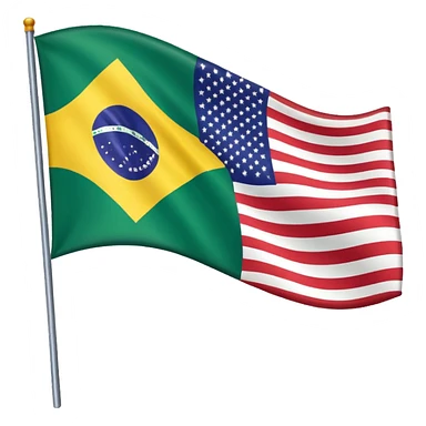 A Brazil Flag Mixed With USA Flag sticker