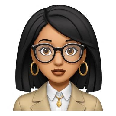 rapper Cardi B black hair wear glasses sticker