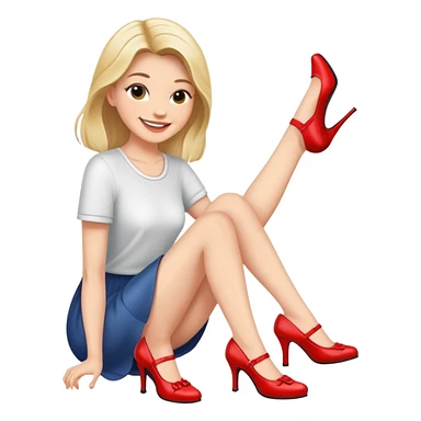 mujer enamorada de sus zapatos sticker