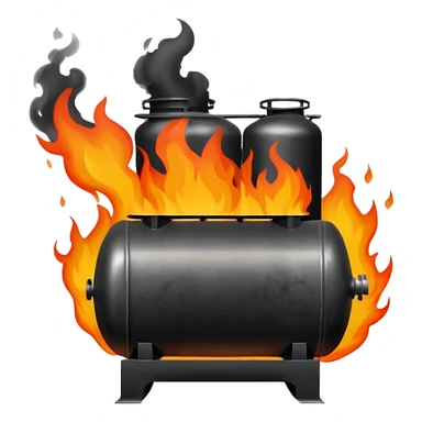 oil tank on fire sticker