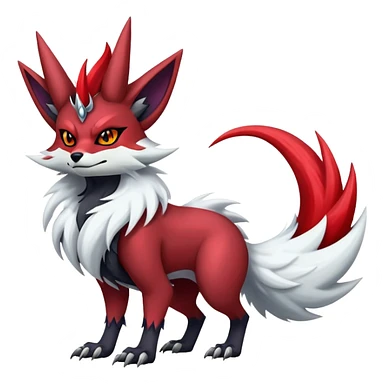 Shiny Exotic Gothic Badass Anthropomorphic Delphox-Zoroark-Zangoose-hybrid-creature sticker