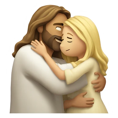 jesus hugging blonde girl  sticker