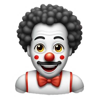 Clown wearing a tank top which has hairy armpits with a bowling pin on its head sticker
